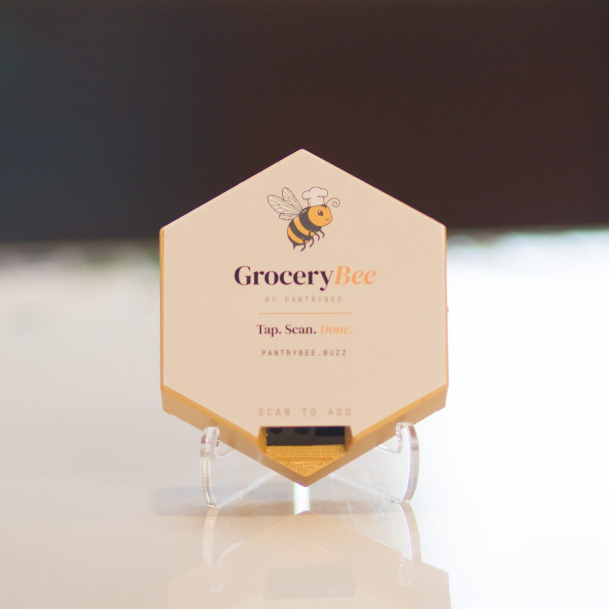 The GroceryBee scanner, front view.